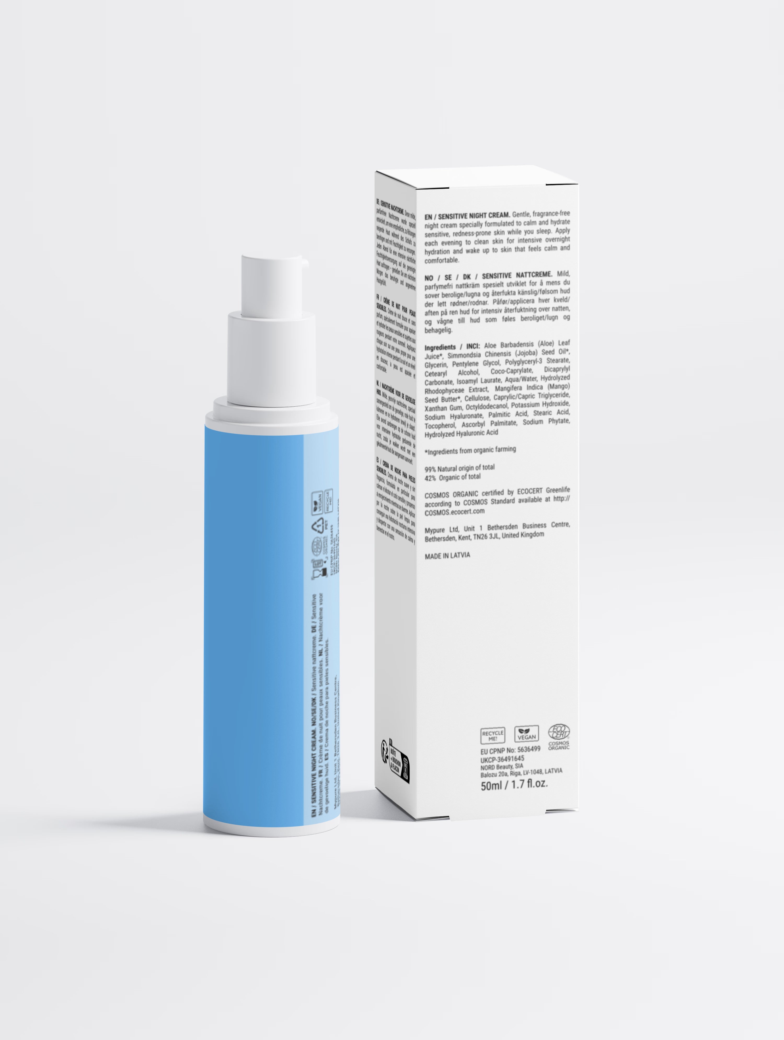 Sensitive Skin Overnight Cream, Fragrance-Free